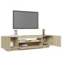 TV-Schrank mit LED-Leuchten Sonoma-Eiche 160x35x40 cm von vidaXL, TV-Möbel - Ref: Foro24-804430, Preis: 110,11 €, Rabatt: %