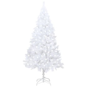 Árbol Navidad artificial con LED y ramas gruesas blanco 120 cm