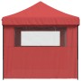 Tienda de fiesta plegable Pop-Up 3 paredes laterales burdeos