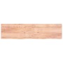 Estante pared madera roble tratada marrón claro 200x50x(2-4) cm