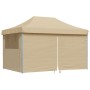 Tienda de fiesta plegable Pop-Up con 4 paredes laterales beige