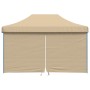 Tienda de fiesta plegable Pop-Up con 4 paredes laterales beige