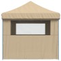 Tienda de fiesta plegable Pop-Up con 4 paredes laterales beige