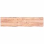 Estante pared madera roble tratada marrón claro 220x50x(2-6) cm