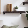 Estante de pared madera roble tratada marrón oscuro 60x20x6 cm