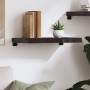 Estante pared madera roble tratada marrón oscuro 60x40x(2-6) cm