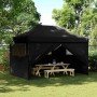 Tienda de fiesta plegable Pop-Up con 4 paredes laterales negra