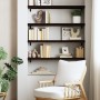 Estante pared madera roble tratada marrón oscuro 100x30x(2-4)cm