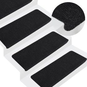 Selbstklebende Stufenmatte 15 Stück schwarz 65x24,5x3,5cm von vidaXL, Treppenmatten - Ref: Foro24-343478, Preis: 40,52 €, Rab...