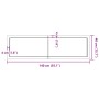 Estante pared madera roble tratada marrón oscuro 140x40x(2-4)cm