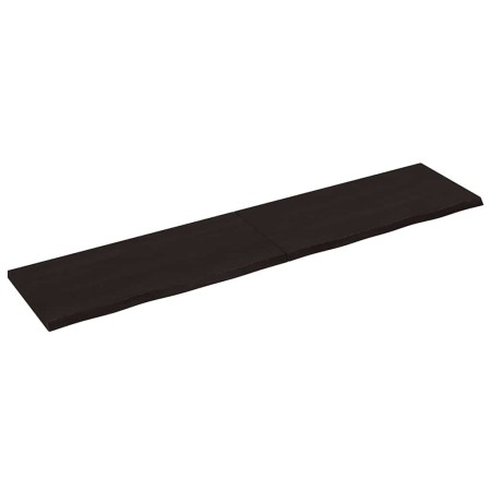 Estante pared madera roble tratada marrón oscuro 220x50x(2-4)cm