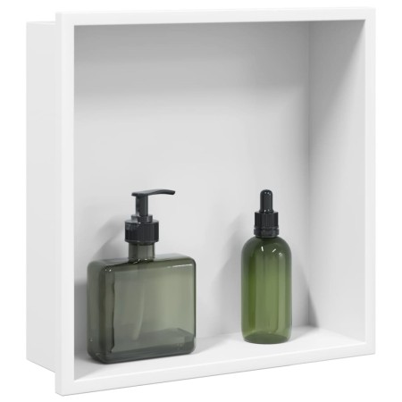 Hornacina ducha acero inoxidable blanco mate 32x32x9 cm