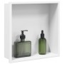 Hornacina ducha acero inoxidable blanco mate 32x32x9 cm