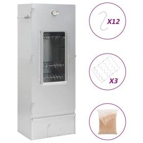Horno ahumador astillas madera acero galvanizado 44,5x29x110 cm by vidaXL, Barbecues - Ref: Foro24-364743, Price: 176,24 €, D...