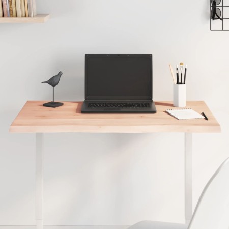 Tablero de mesa madera maciza roble borde natural 80x40x2 cm