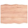 Tablero mesa madera tratada borde natural marrón 80x60x(2-6) cm