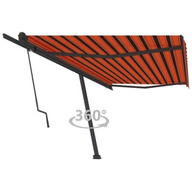 Toldo de pie automático naranja y marrón 500x350 cm