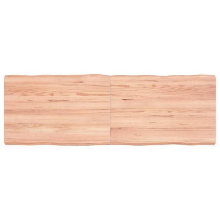 Tablero mesa madera tratada borde natural marrón 120x40x(2-6)cm