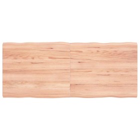 Tablero mesa madera tratada borde natural marrón 120x50x(2-4)cm