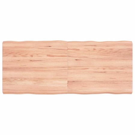 Tablero mesa madera tratada borde natural marrón 120x50x(2-6)cm