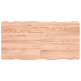 Tablero mesa madera tratada borde natural marrón 120x60x(2-4)cm