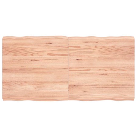 Tablero mesa madera tratada borde natural marrón 120x60x(2-4)cm