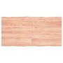 Tablero mesa madera tratada borde natural marrón 120x60x(2-6)cm