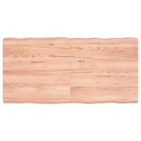 Tablero mesa madera tratada borde natural marrón 120x60x(2-6)cm