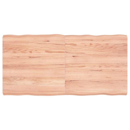 Tablero mesa madera tratada borde natural marrón 120x60x(2-6)cm