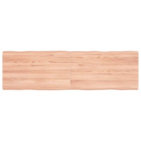 Tablero mesa madera tratada borde natural marrón 140x40x(2-4)cm