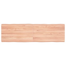 Tablero mesa madera tratada borde natural marrón 140x40x(2-6)cm