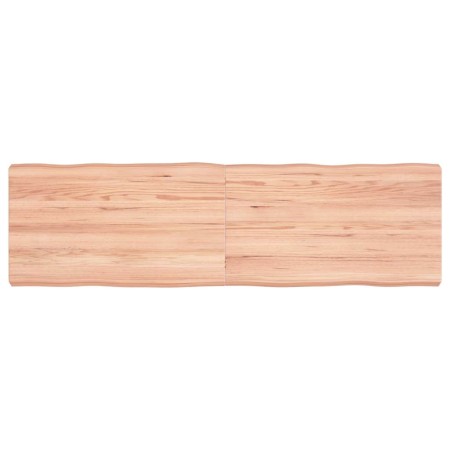 Tablero mesa madera tratada borde natural marrón 140x40x(2-6)cm