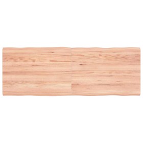 Tablero mesa madera tratada borde natural marrón 140x50x(2-4)cm