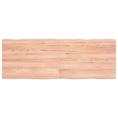 Tablero mesa madera tratada borde natural marrón 140x50x(2-4)cm