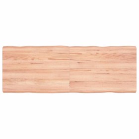 Tablero mesa madera tratada borde natural marrón 140x50x(2-6)cm