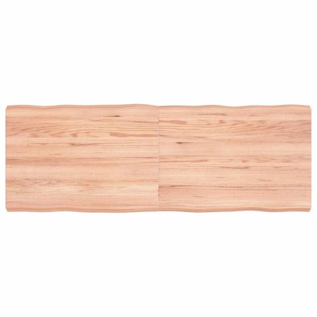 Tablero mesa madera tratada borde natural marrón 140x50x(2-6)cm