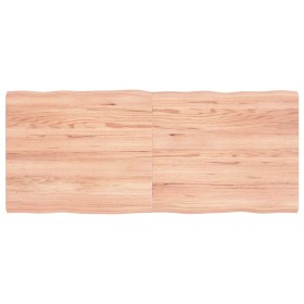 Tablero mesa madera tratada borde natural marrón 140x60x(2-4)cm