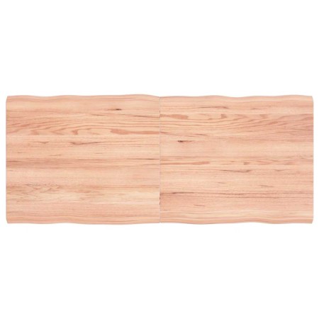 Tablero mesa madera tratada borde natural marrón 140x60x(2-4)cm