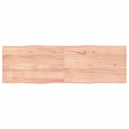 Tablero mesa madera tratada borde natural marrón 160x50x(2-4)cm