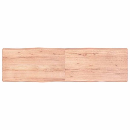 Tablero mesa madera tratada borde natural marrón 180x50x(2-6)cm
