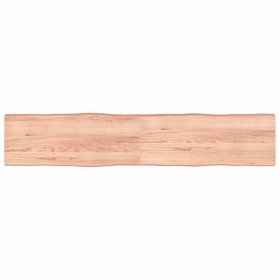 Tablero mesa madera tratada borde natural marrón 200x40x(2-6)cm