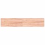 Tablero mesa madera tratada borde natural marrón 200x40x(2-6)cm