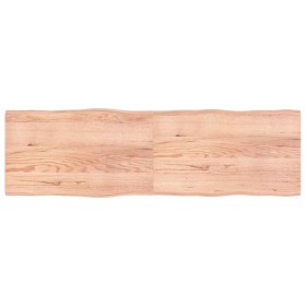 Tablero mesa madera tratada borde natural marrón 200x60x(2-4)cm