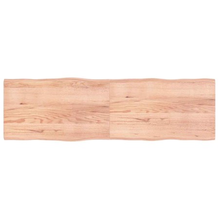 Tablero mesa madera tratada borde natural marrón 200x60x(2-4)cm