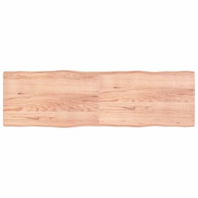Tablero mesa madera tratada borde natural marrón 200x60x(2-6)cm