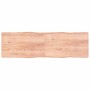 Tablero mesa madera tratada borde natural marrón 200x60x(2-6)cm