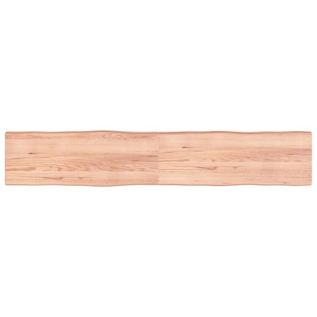 Tablero mesa madera tratada borde natural marrón 220x40x(2-6)cm