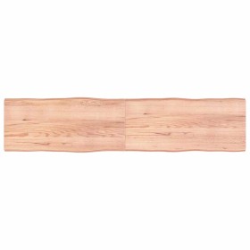 Tablero mesa madera tratada borde natural marrón 220x50x(2-4)cm