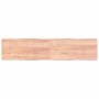 Tablero mesa madera tratada borde natural marrón 220x50x(2-4)cm