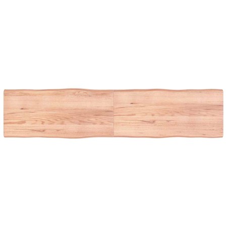 Tablero mesa madera tratada borde natural marrón 220x50x(2-6)cm